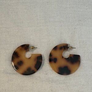Tortoise Shell Hoop Earrings